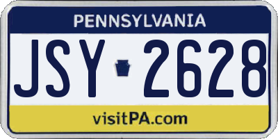 PA license plate JSY2628