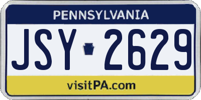 PA license plate JSY2629