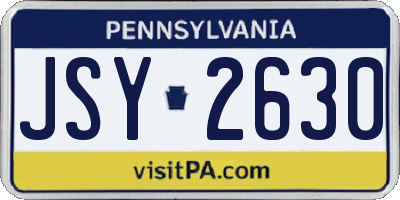 PA license plate JSY2630