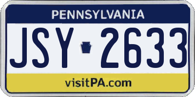 PA license plate JSY2633