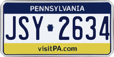 PA license plate JSY2634