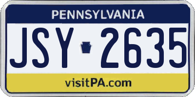 PA license plate JSY2635