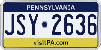 PA license plate JSY2636