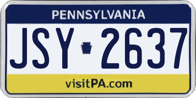 PA license plate JSY2637
