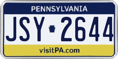 PA license plate JSY2644