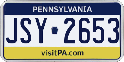 PA license plate JSY2653