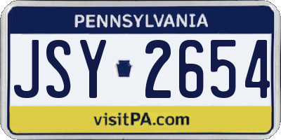 PA license plate JSY2654