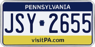 PA license plate JSY2655