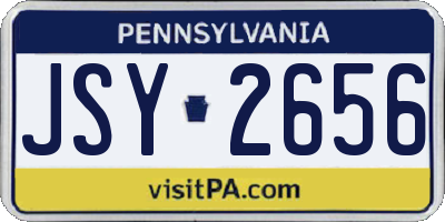 PA license plate JSY2656