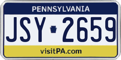 PA license plate JSY2659