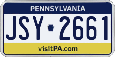 PA license plate JSY2661