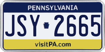 PA license plate JSY2665