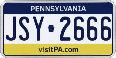 PA license plate JSY2666
