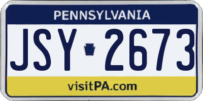 PA license plate JSY2673