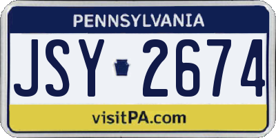 PA license plate JSY2674