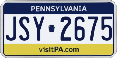 PA license plate JSY2675