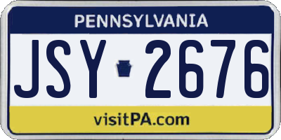 PA license plate JSY2676
