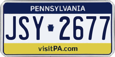 PA license plate JSY2677