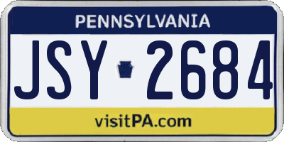 PA license plate JSY2684