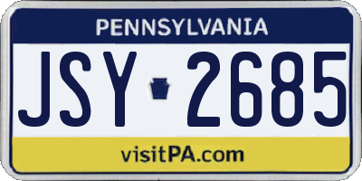 PA license plate JSY2685