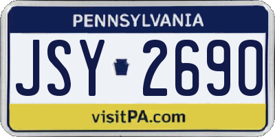 PA license plate JSY2690
