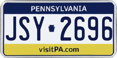 PA license plate JSY2696