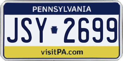 PA license plate JSY2699
