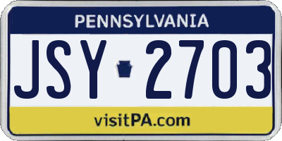 PA license plate JSY2703
