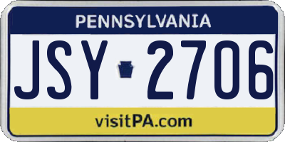 PA license plate JSY2706