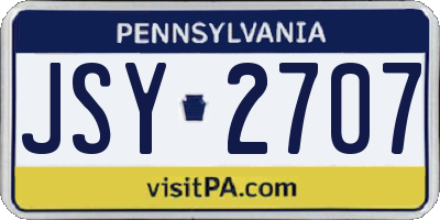PA license plate JSY2707