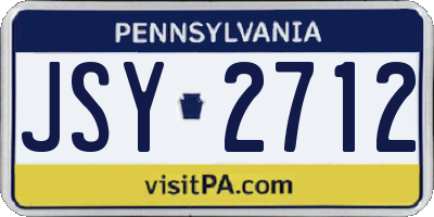 PA license plate JSY2712