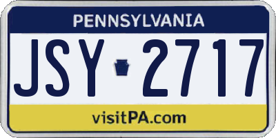 PA license plate JSY2717