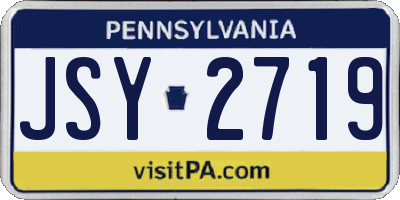 PA license plate JSY2719