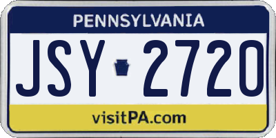 PA license plate JSY2720