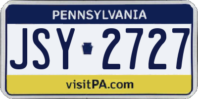 PA license plate JSY2727