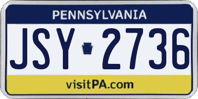 PA license plate JSY2736