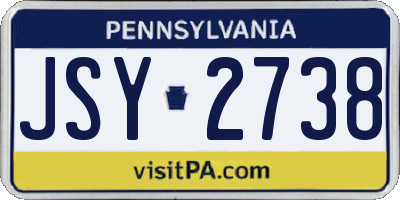 PA license plate JSY2738