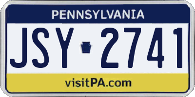 PA license plate JSY2741