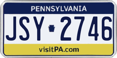 PA license plate JSY2746