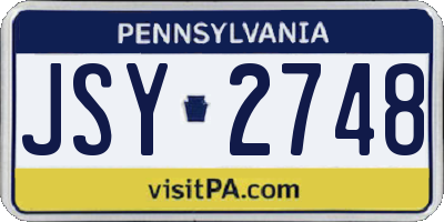 PA license plate JSY2748