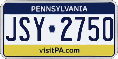 PA license plate JSY2750