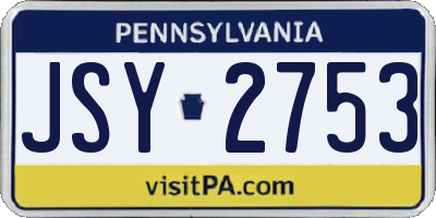 PA license plate JSY2753