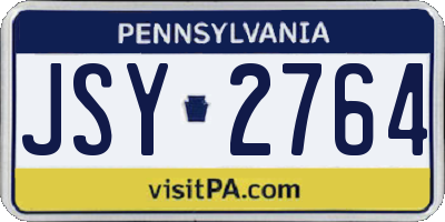 PA license plate JSY2764