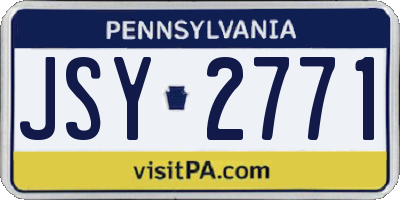 PA license plate JSY2771
