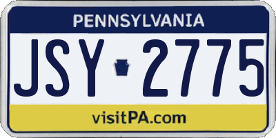 PA license plate JSY2775