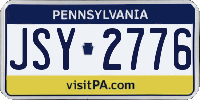 PA license plate JSY2776