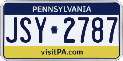 PA license plate JSY2787