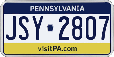 PA license plate JSY2807