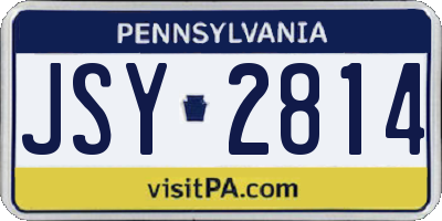 PA license plate JSY2814