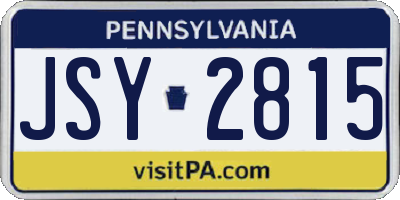 PA license plate JSY2815